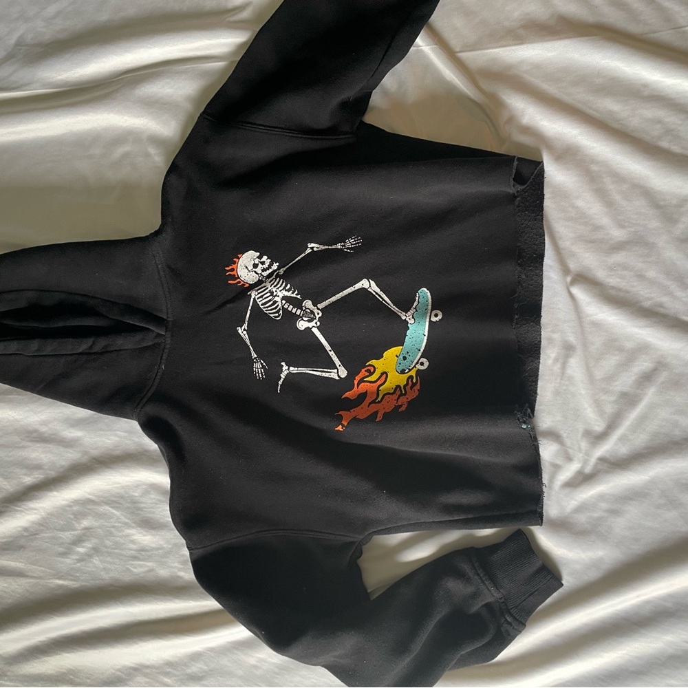 Forever 21 Black Skeleton Skateboard Hoodie